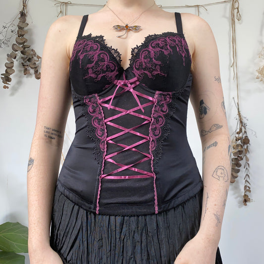 Black purple corset - size M
