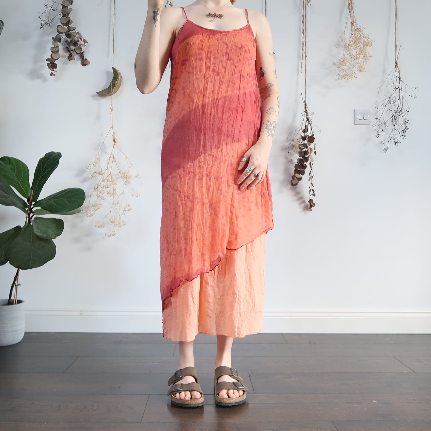 Peach summer dress - size S/M