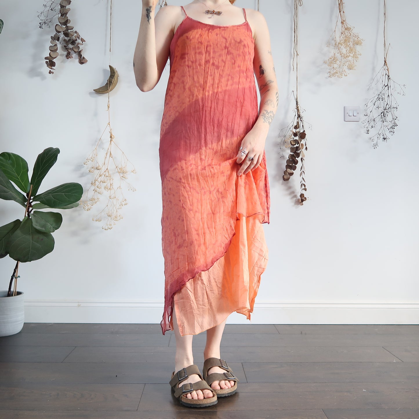 Peach summer dress - size S/M