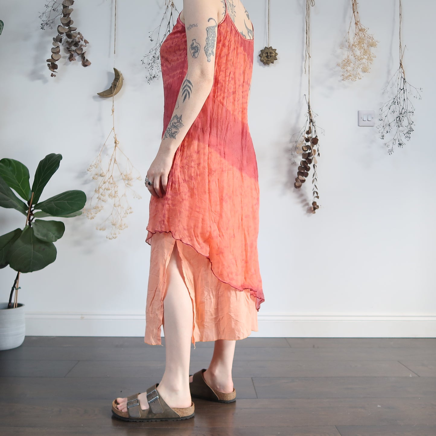 Peach summer dress - size S/M