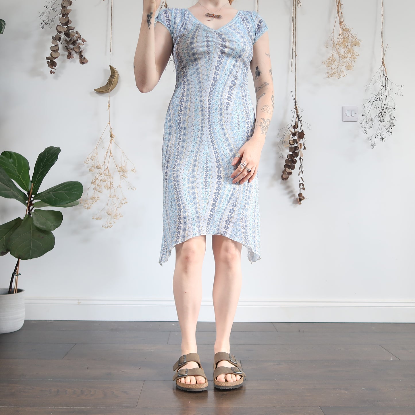 Blue mesh dress - size M