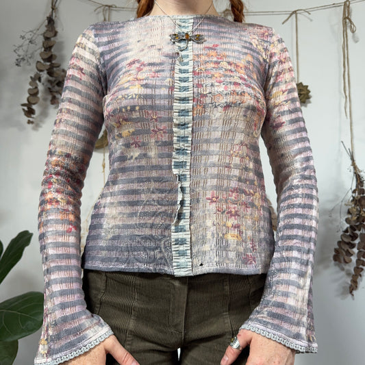 Striped long sleeve top - size M