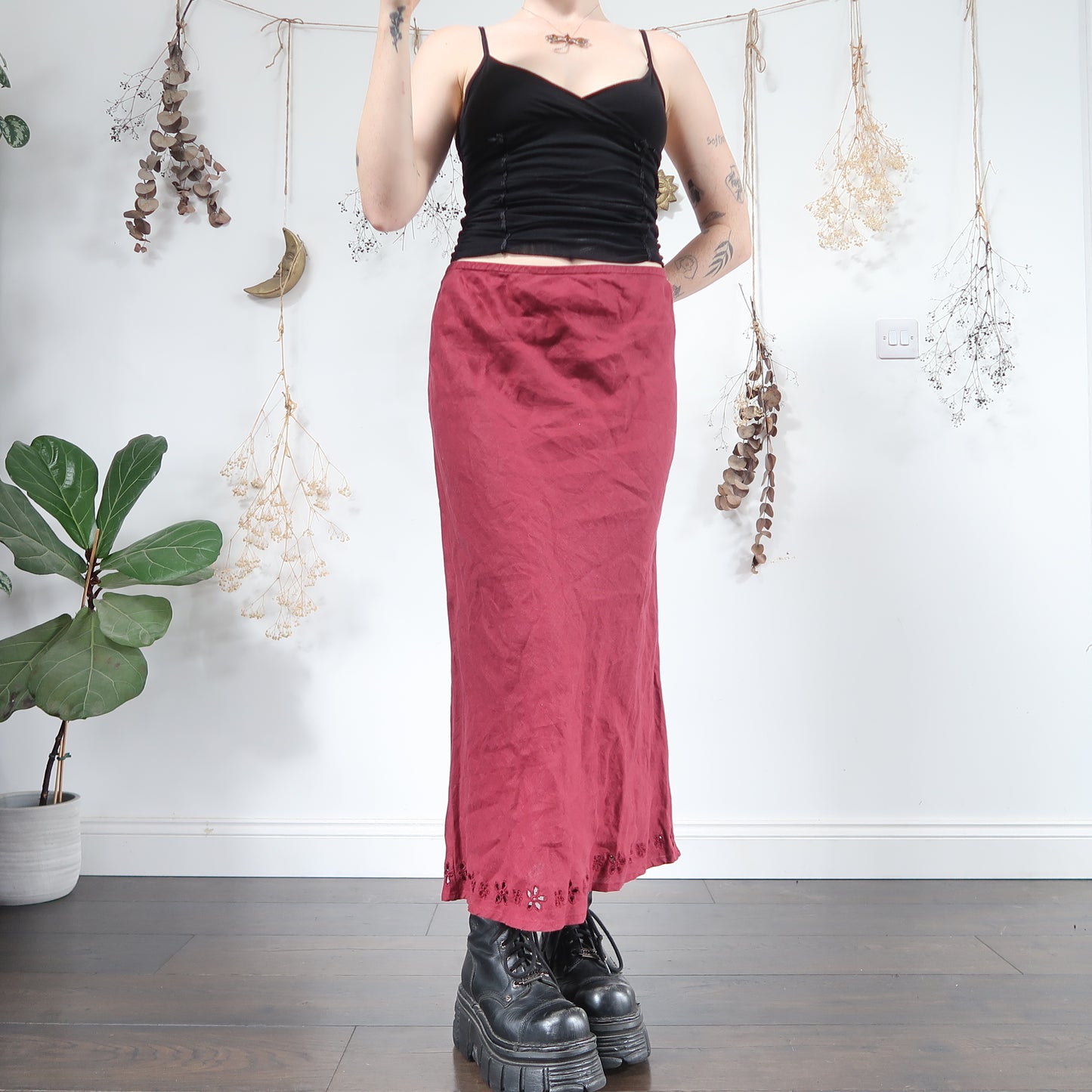 Berry linen skirt - size L