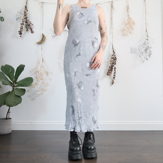 Grey floral dress - size XS/S