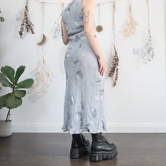 Grey floral dress - size XS/S