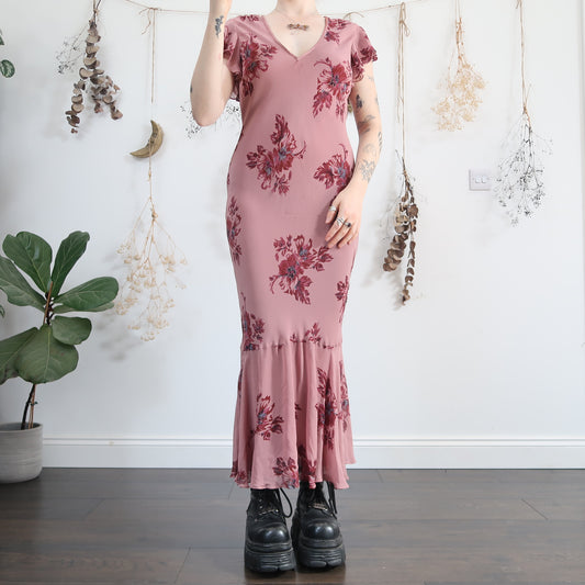 Pink floral dress - size M