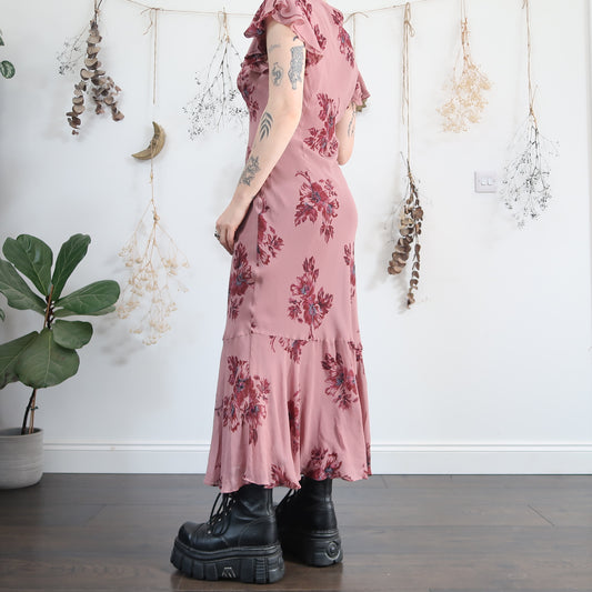 Pink floral dress - size M