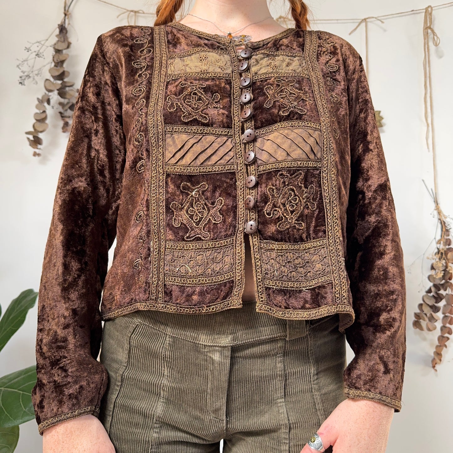 Earthy velvet top - size M/L