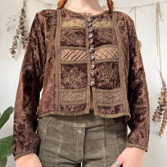 Earthy velvet top - size M/L
