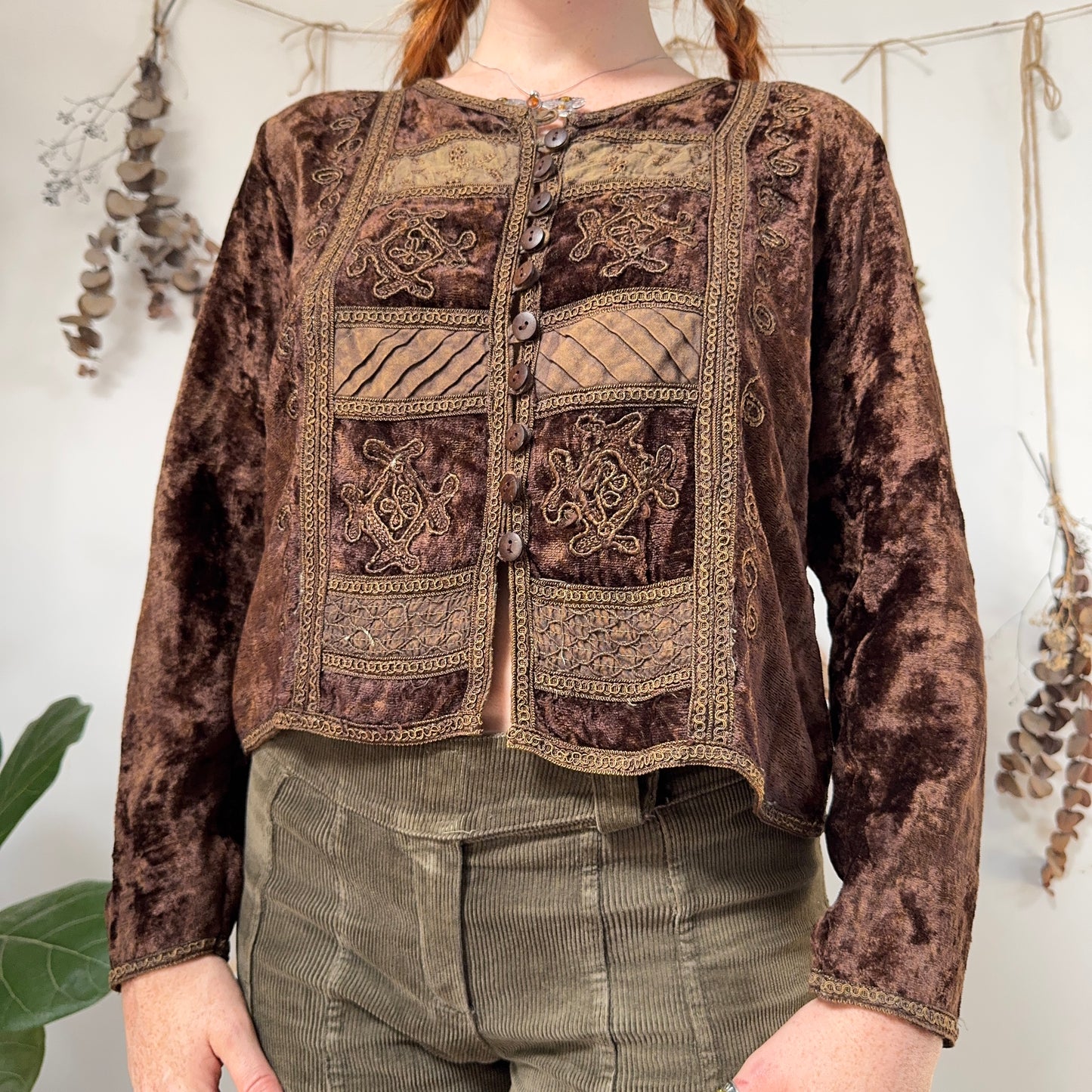 Earthy velvet top - size M/L