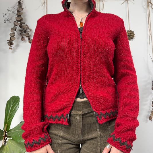 Red knit jumper - size S/M