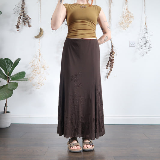 Brown mesh skirt - size L