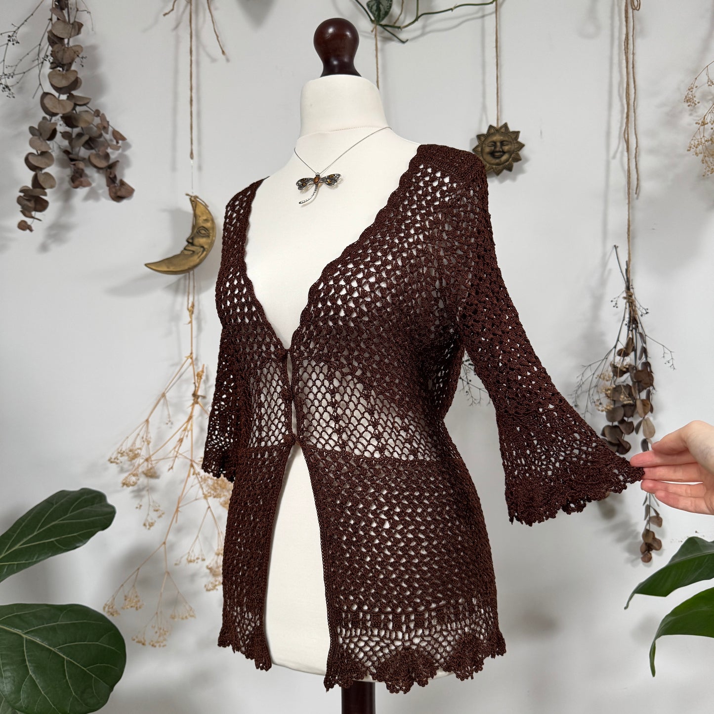 Brown crochet cardigan - size M/L