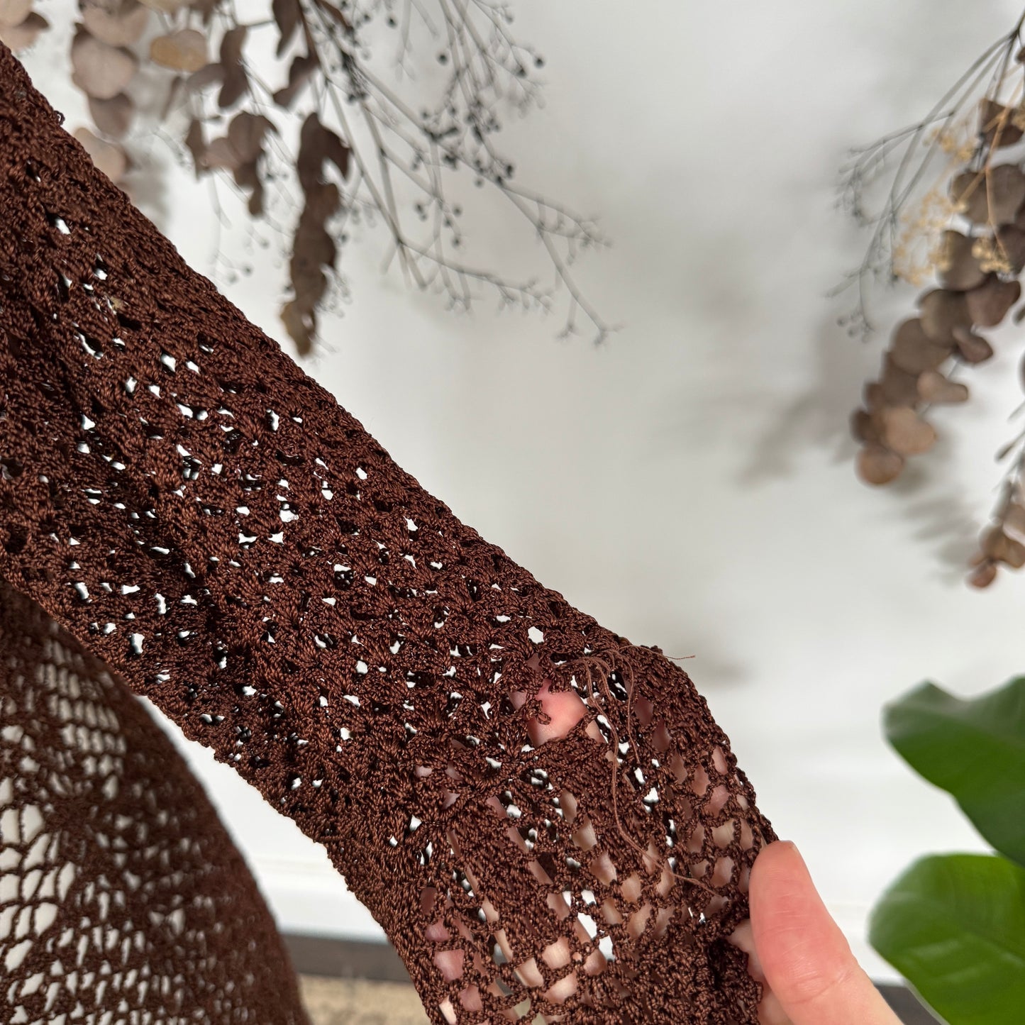 Brown crochet cardigan - size M/L