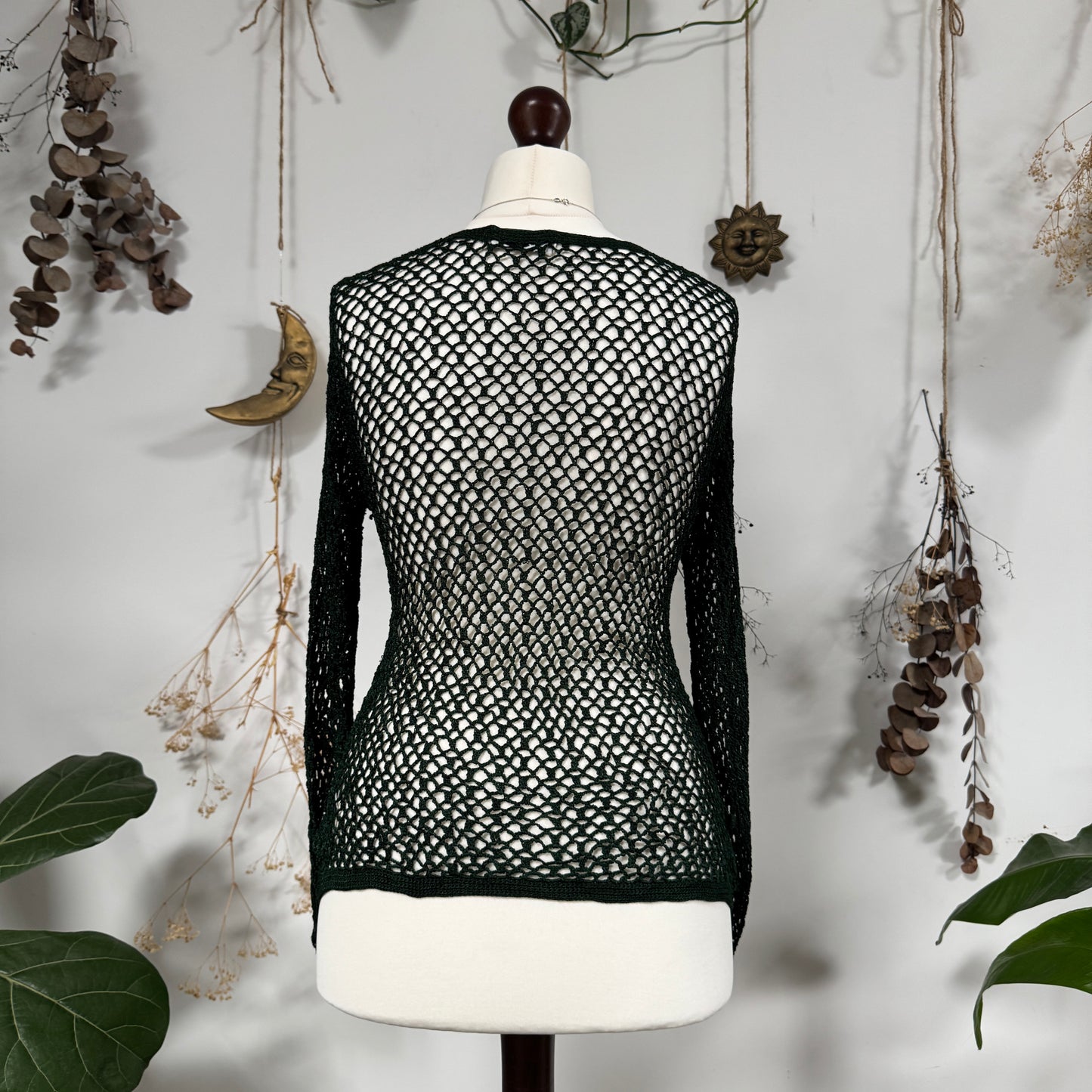 Green crochet cardigan - size S/M