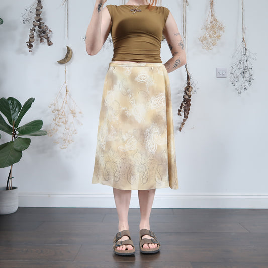 Cream midi skirt - size L