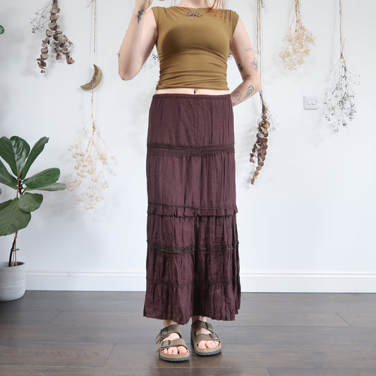 Brown tiered skirt - size XL