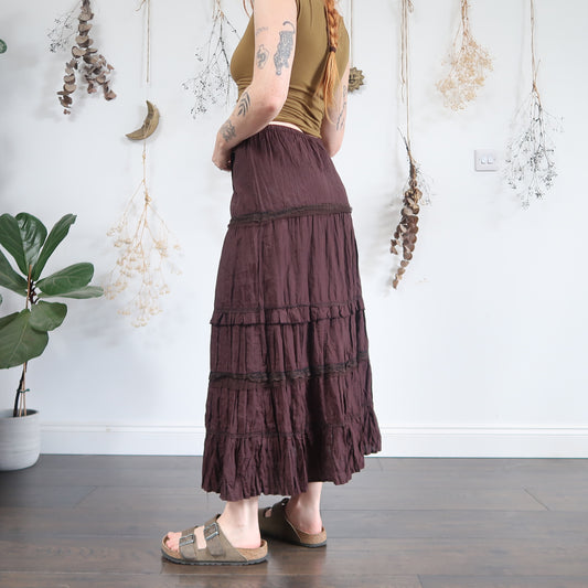 Brown tiered skirt - size XL
