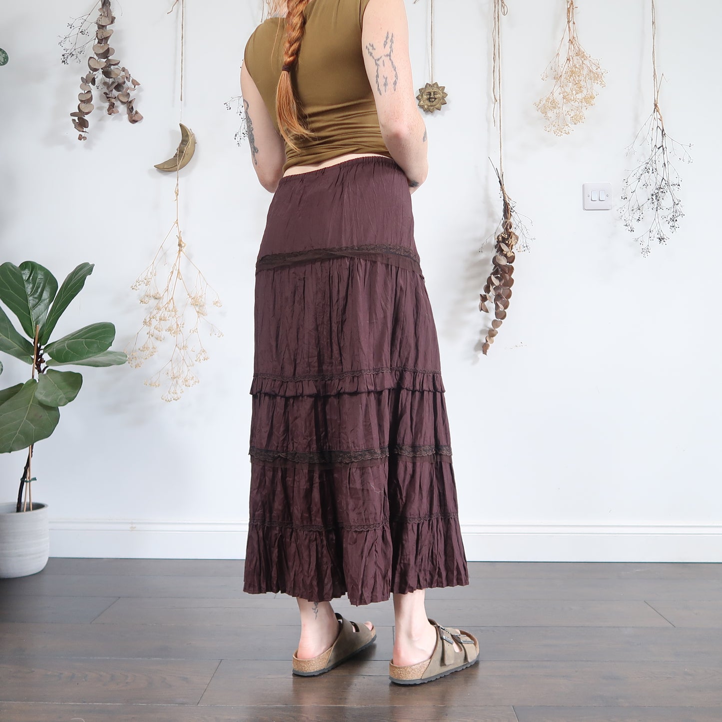 Brown tiered skirt - size XL