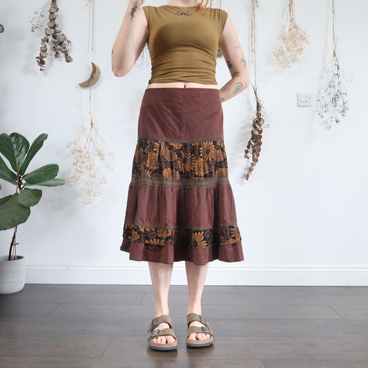 Brown corduroy skirt - size L