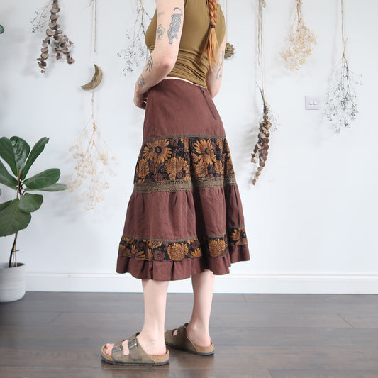 Brown corduroy skirt - size L