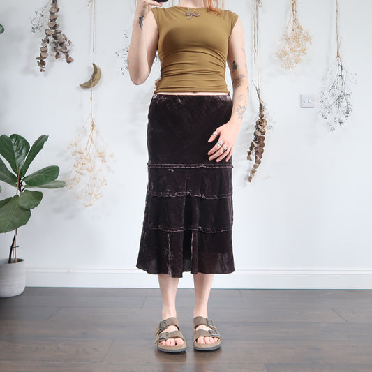 Velvet midi skirt - size M