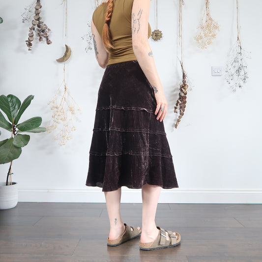 Velvet midi skirt - size M
