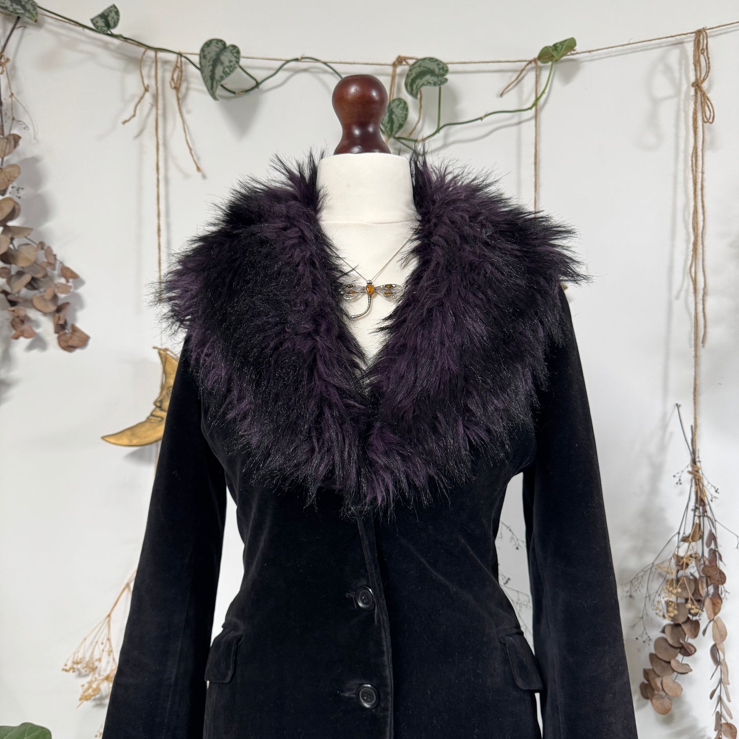 Black velvet jacket - size S/M