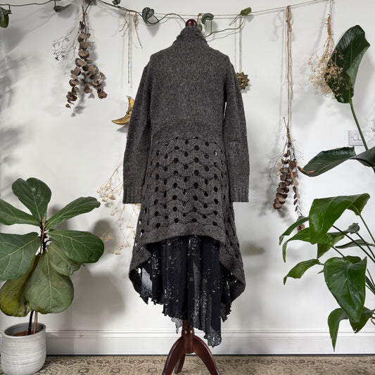 Grey knit cardigan - size L