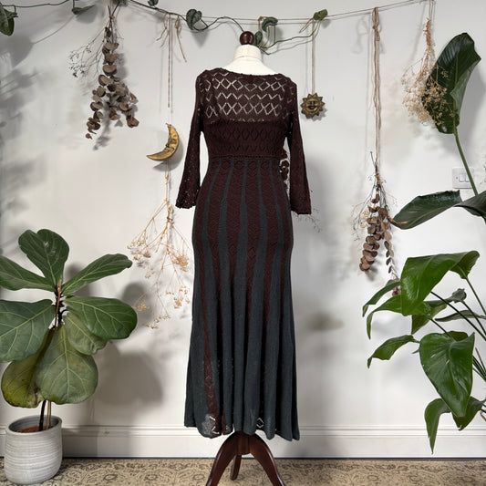 Brown knit dress - size S
