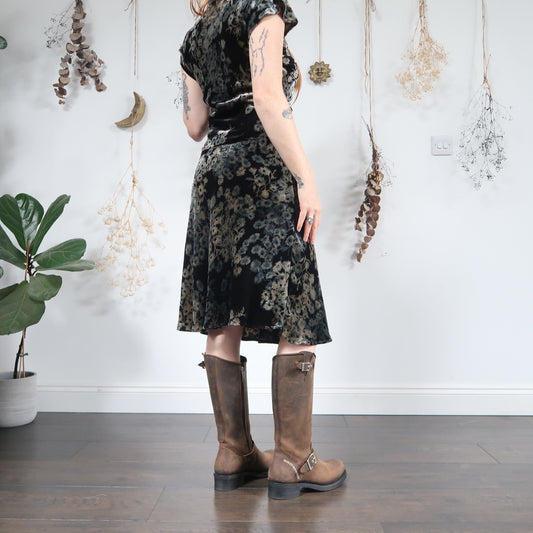 Floral velvet dress - size S/M