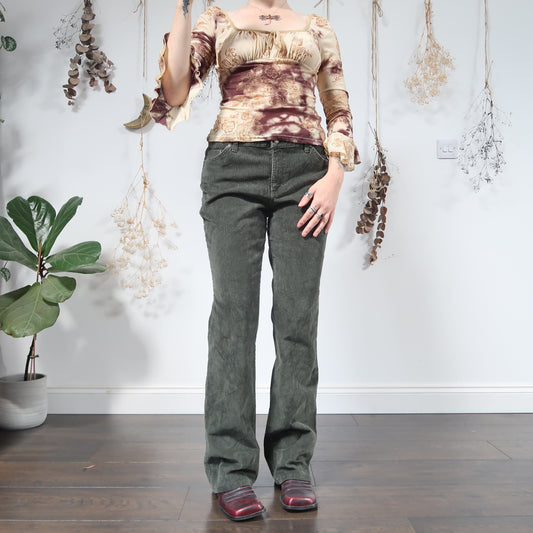 Green corduroy trousers - size M