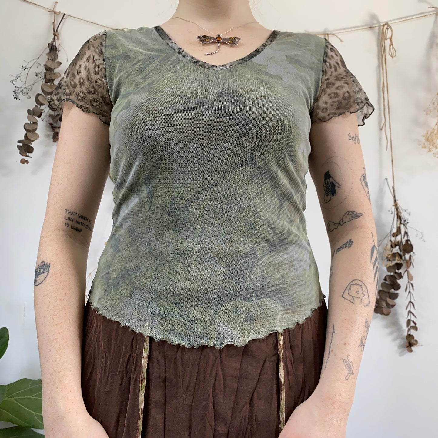 Green mesh tshirt - size S