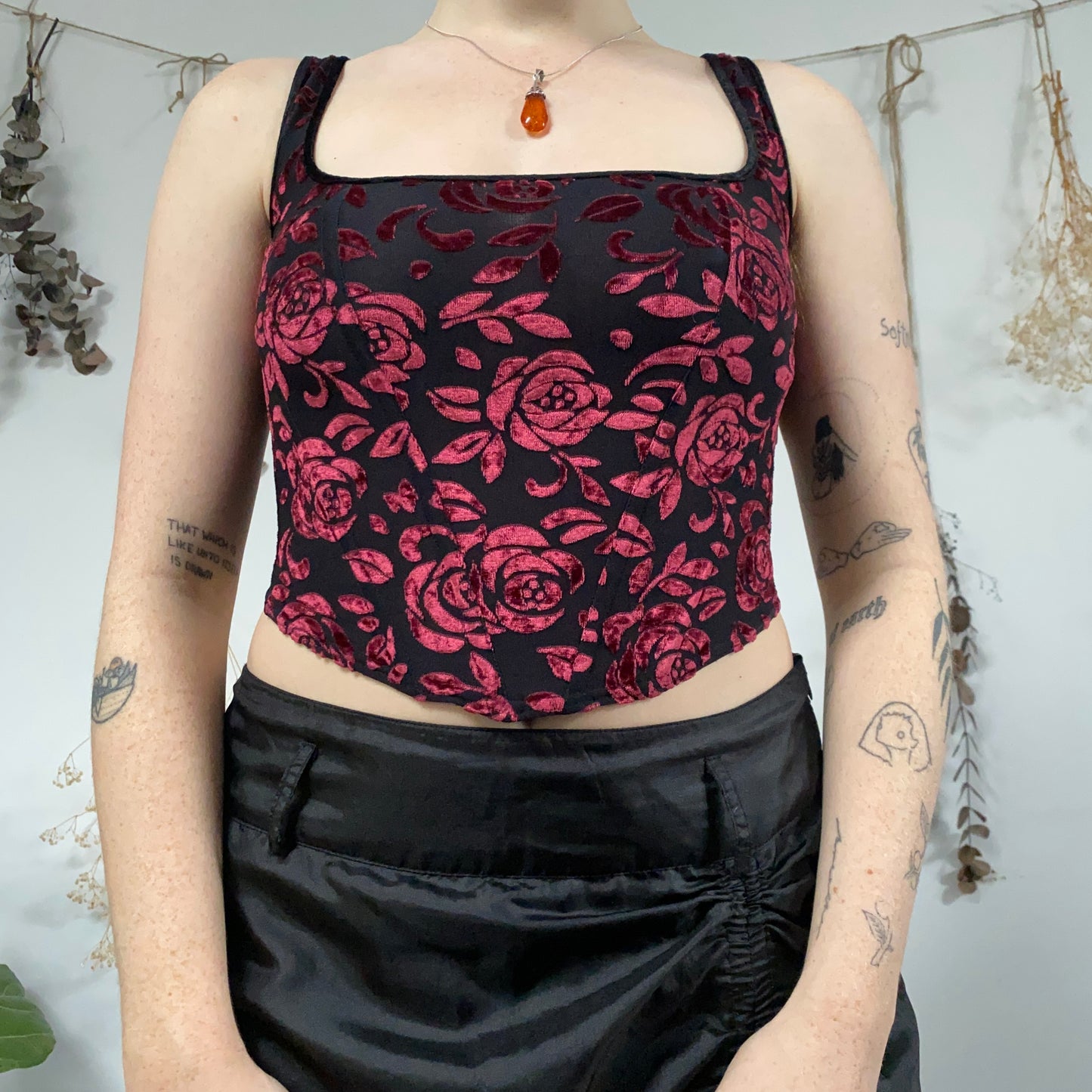 Velvet corset top - size S