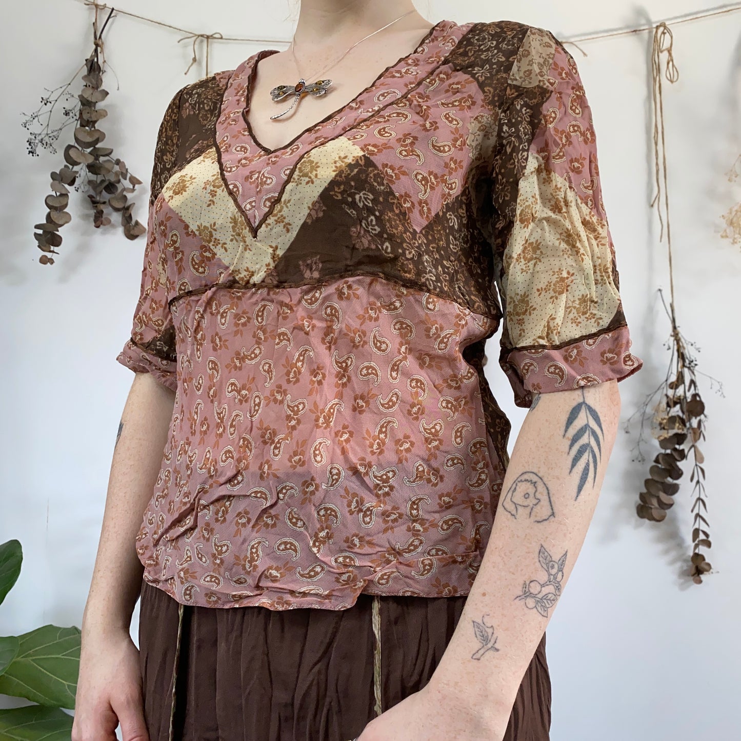 Pink earthy blouse - size M