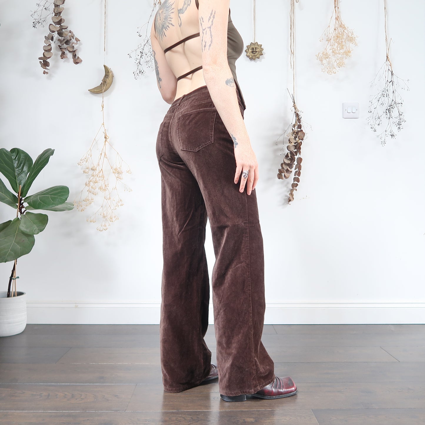 Brown velvet trousers - size M