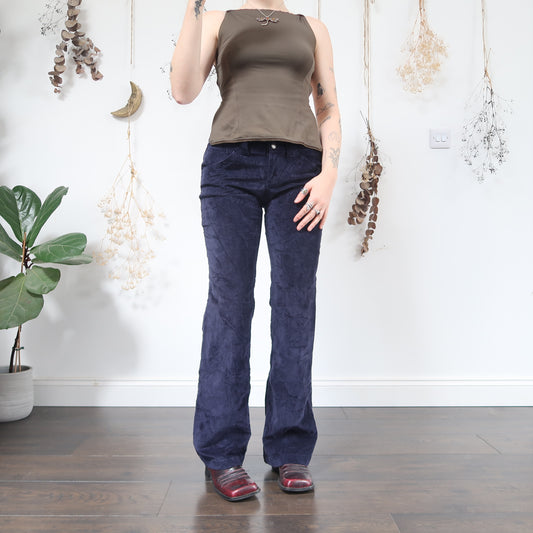 Blue velvet trousers - size M