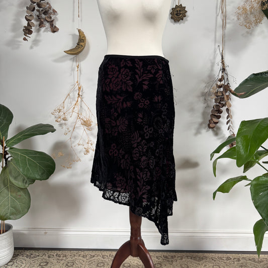 Velvet asymmetric skirt - size M