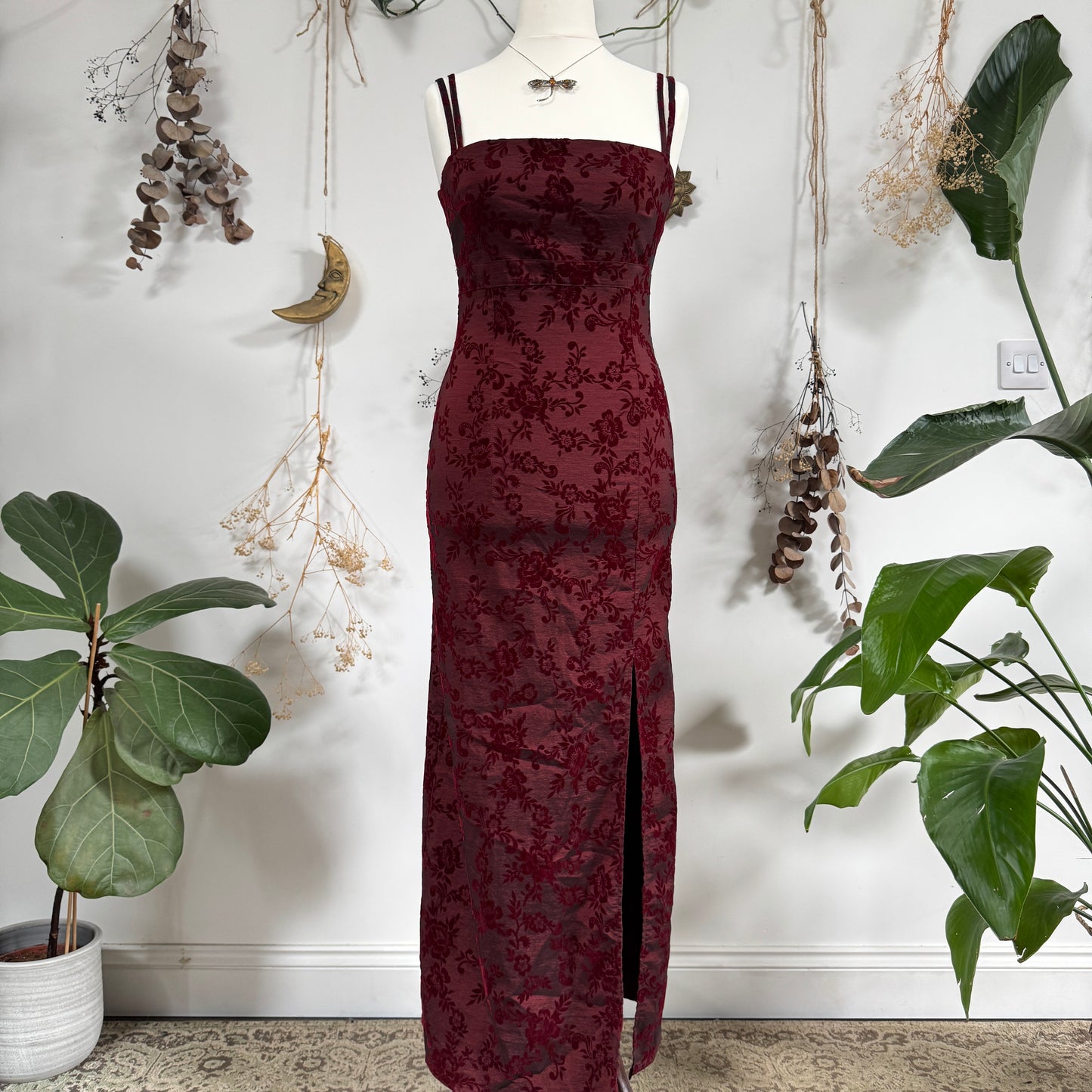 Red floral dress - size S