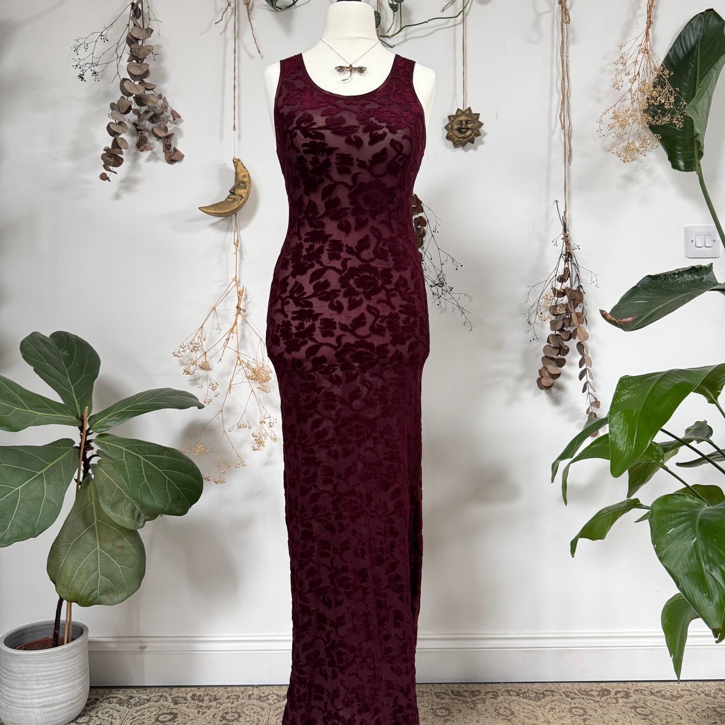 Wine red dress - size S