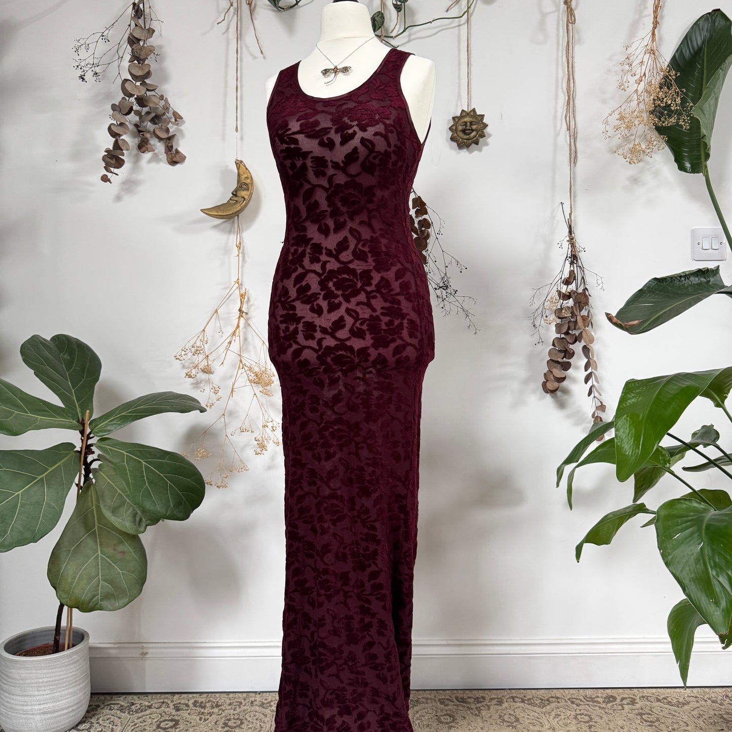 Wine red dress - size S
