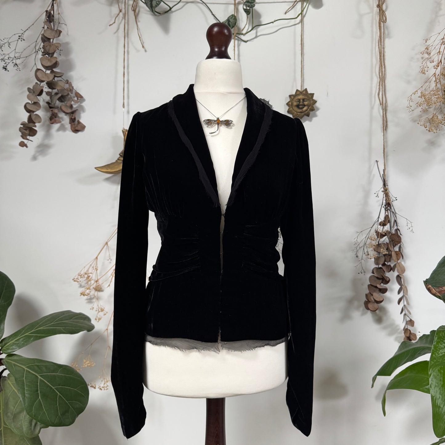 Black velvet jacket - size M