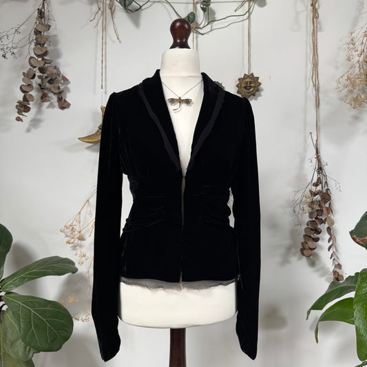 Black velvet jacket - size M