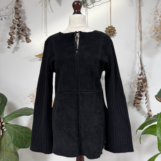Knit and suede top - size M/L