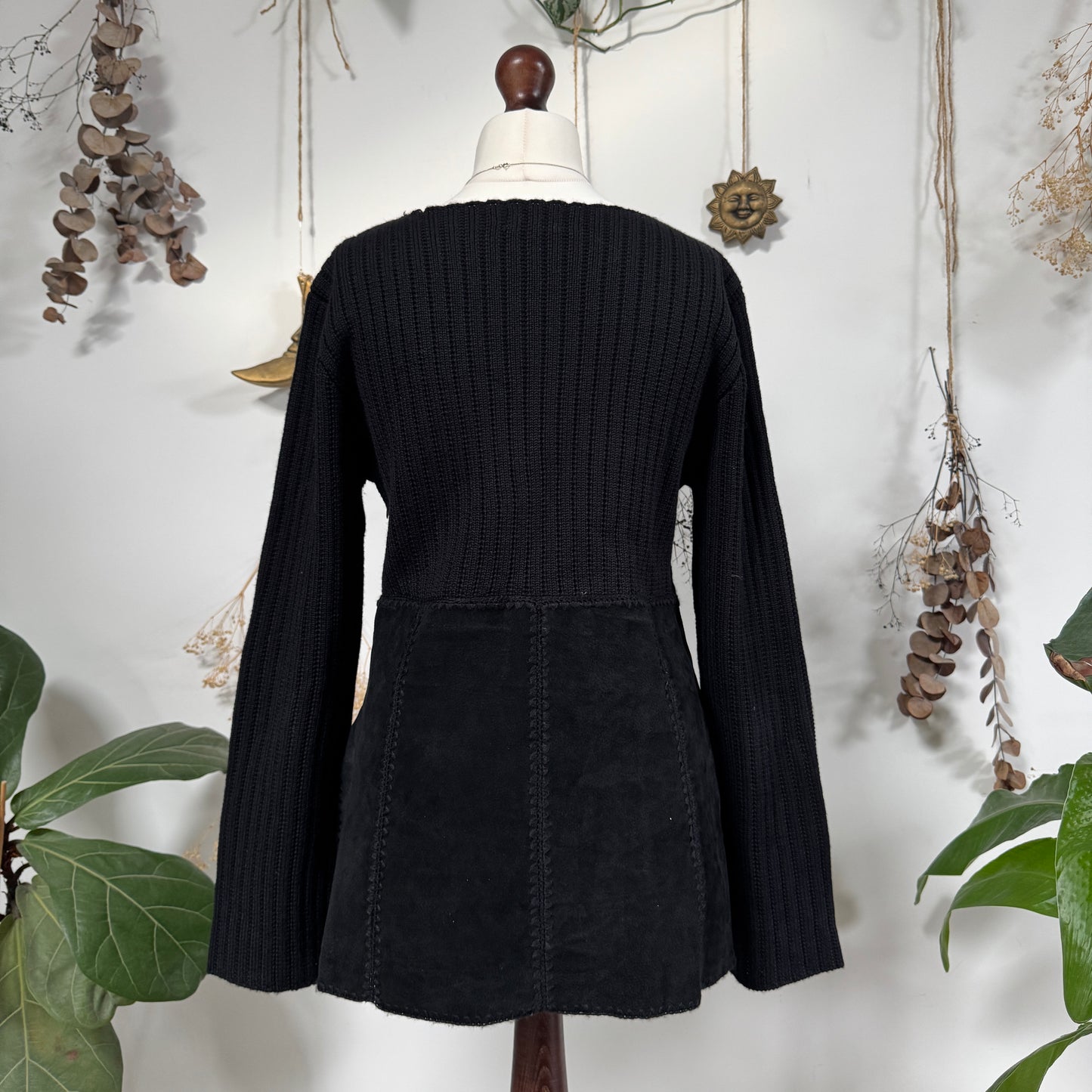 Knit and suede top - size M/L