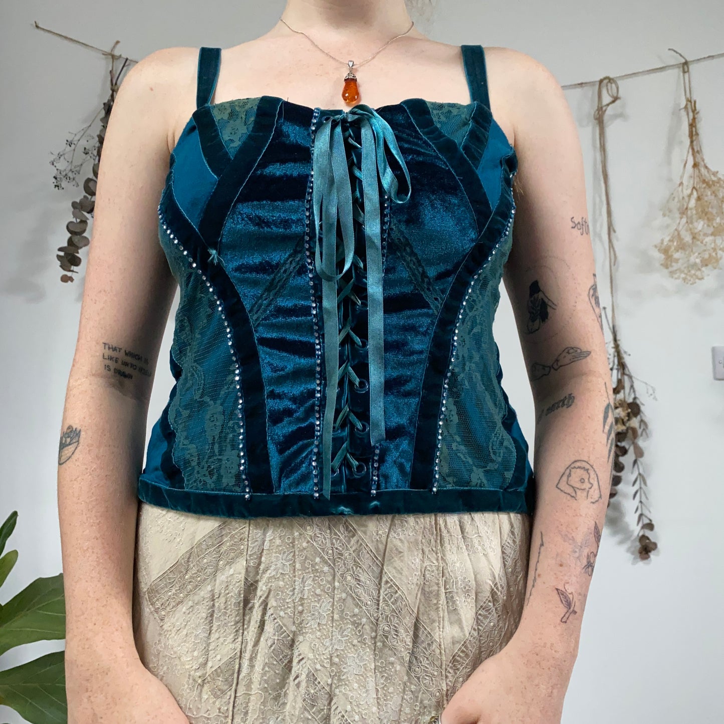 Blue corset top - size 10/12