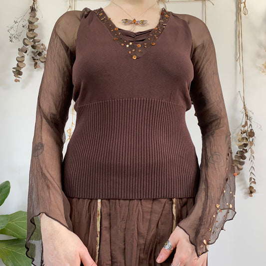 Brown top - size S/M
