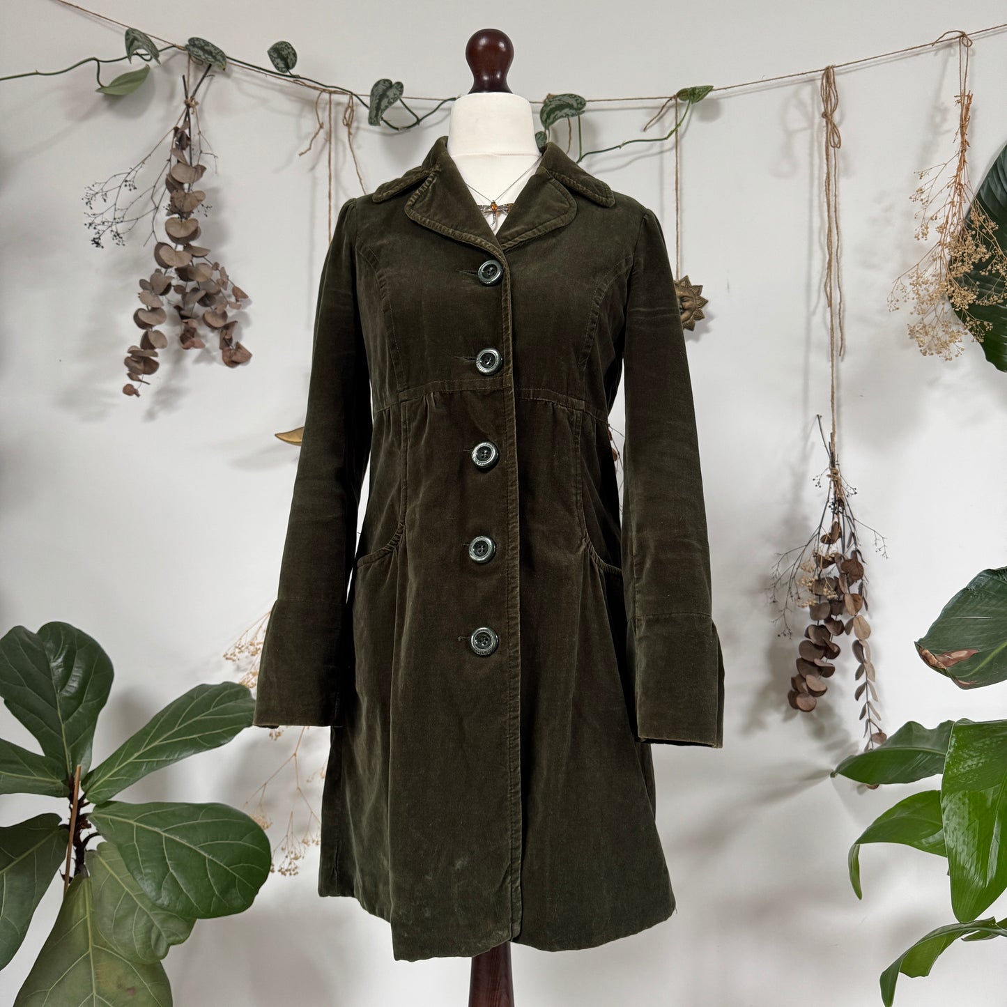 Green velvet jacket - size M