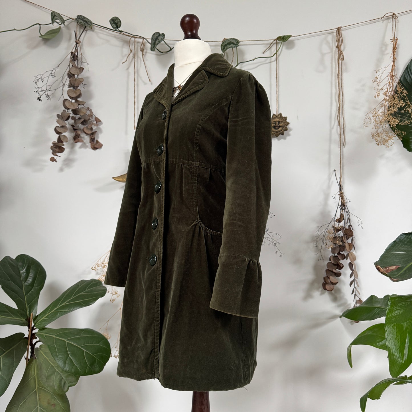 Green velvet jacket - size M