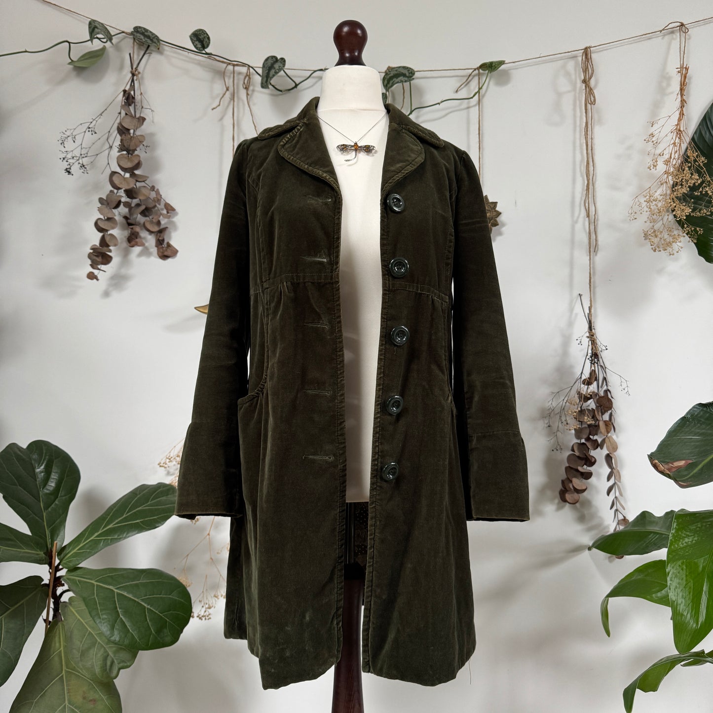 Green velvet jacket - size M